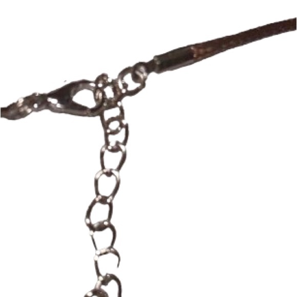 Handmade Dichroic Glass Necklace with Premium Leather Cord Rope - Picture 4 of 4